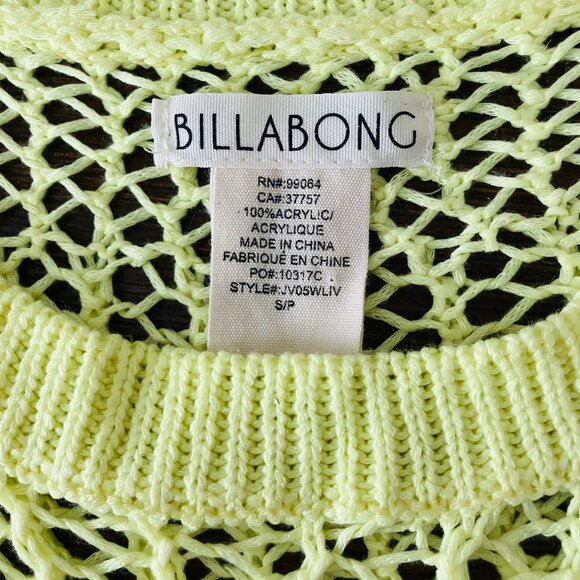 💗3/15💗 Billabong Long Sleeve Boho Crochet Top / Sweater Size S - Picture 3 of 6